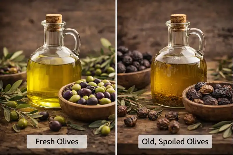 مقایسه کیفیت روغن زیتون حاصل از زیتون تازه و کهنه